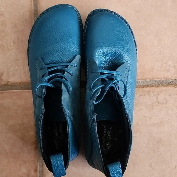 Women's Gudrun Sjoden Blue Leather Shoes - Picture 3 of 5